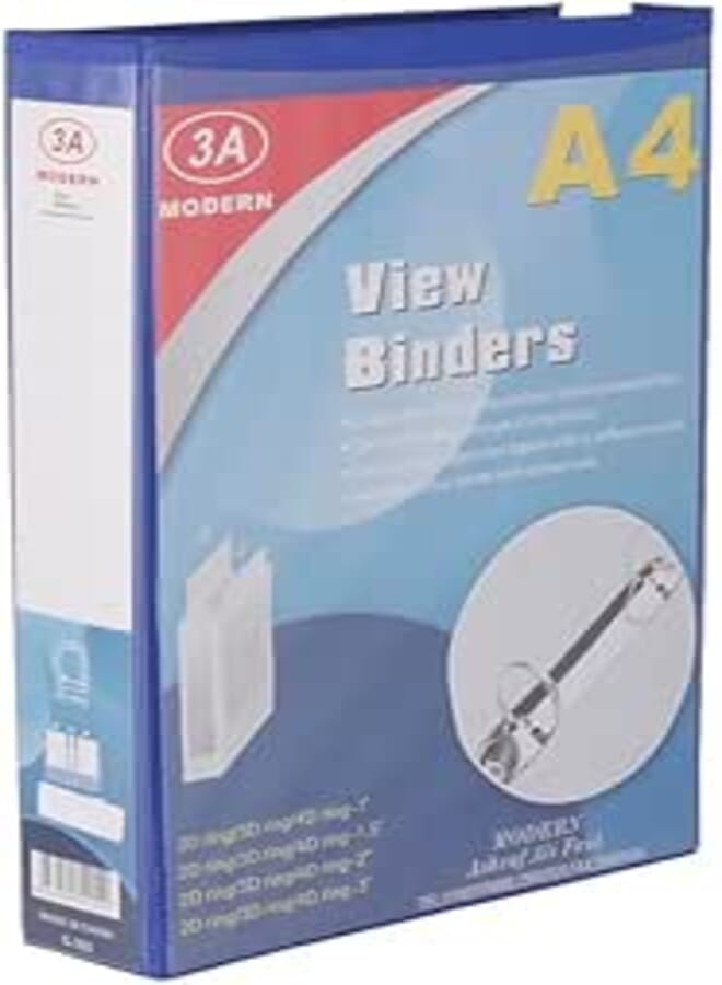 3A G-302 File With Metal Paper Handle And Plastic Clip 30X25X7 CM - Blue